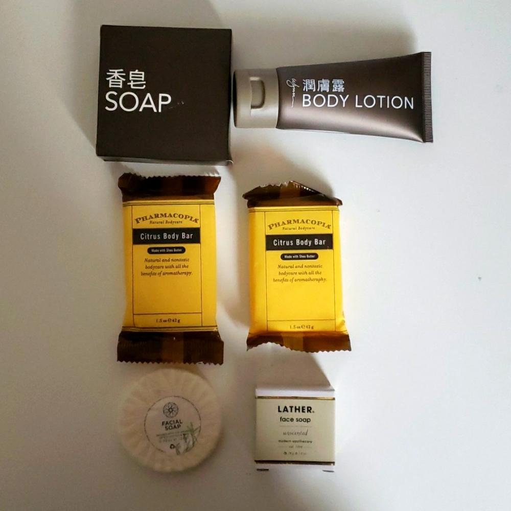 New Wynn Soap, Body Lotion, Pharmacopia Citrus Body Bar, Lather Face Soap Bundle